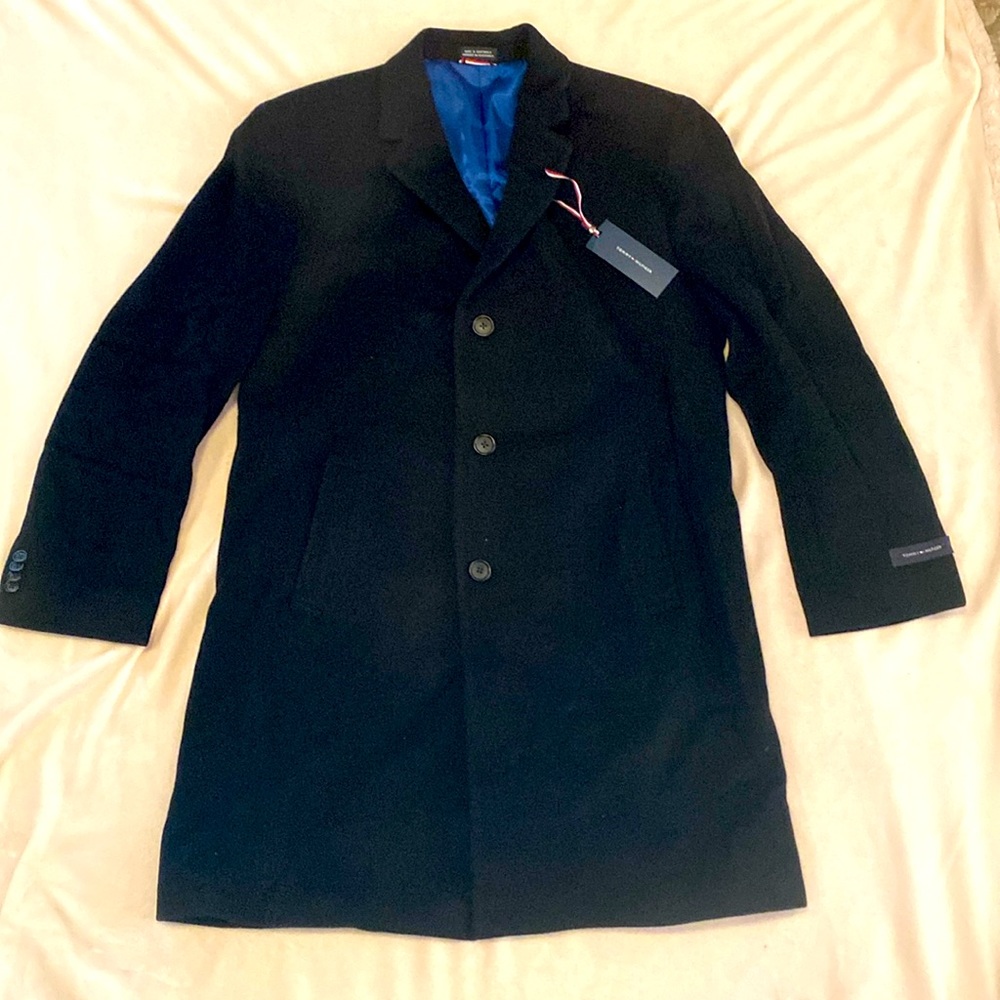 BNWT TOMMY HILFIGER ‘BARNES’ Single Breasted Wool Blend Coat M:R42